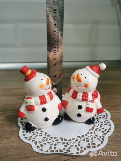 Солонка и перечница Снеговики