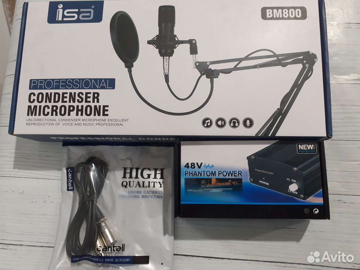 Конденсаторный микрофон bm800 с фантомным питанием