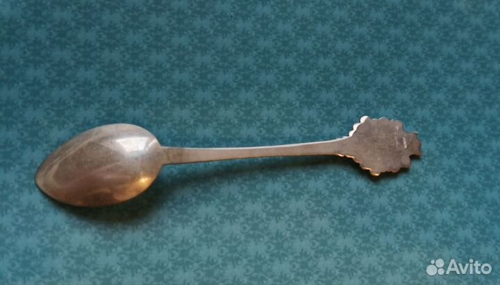 Ложка серебряная сувенирная герб эмаль 925 серебро