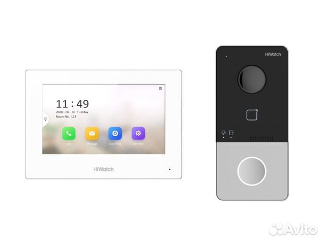 Комплект IP видеодомофона Hiwatch DS-D100ikwf