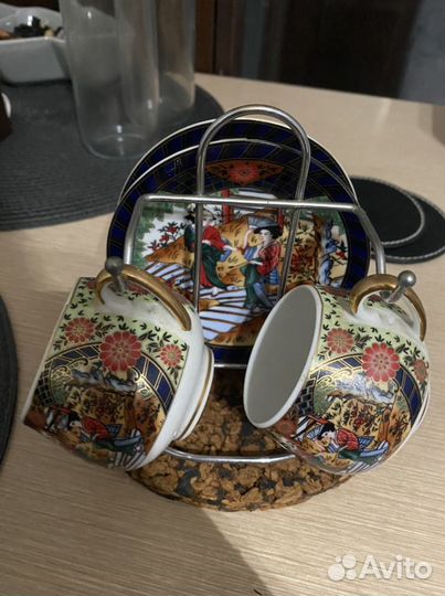 Чашки фарфоровые кофейные пара производство Япония