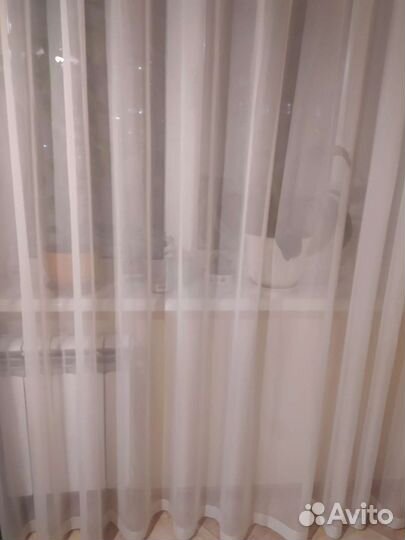 Шторы тюль для кухни на люверсах