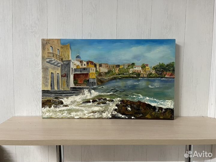 Картина Афины пейзаж масло холст