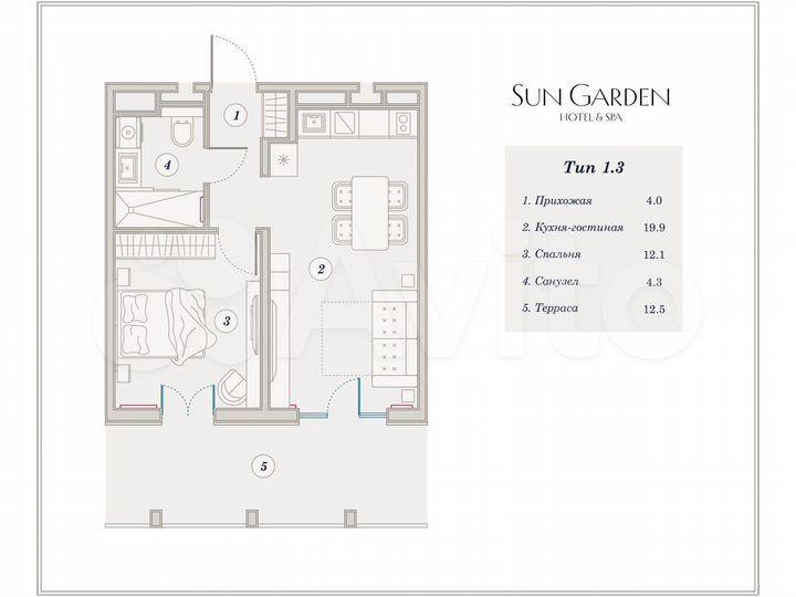 2-к. апартаменты, 53 м², 4/9 эт.