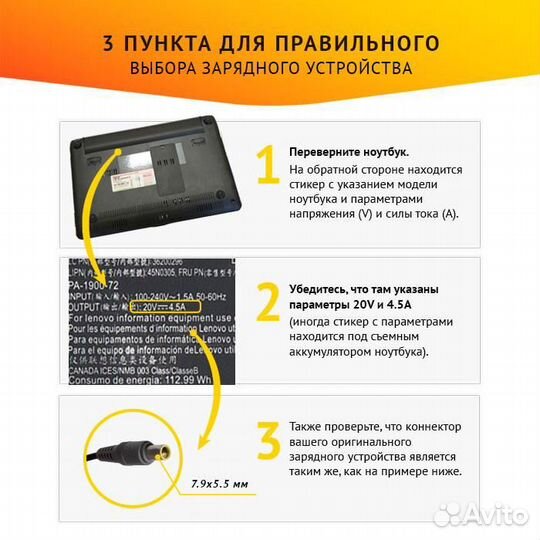 Блок питания для ноутбука Lenovo ThinkPad T60, T60