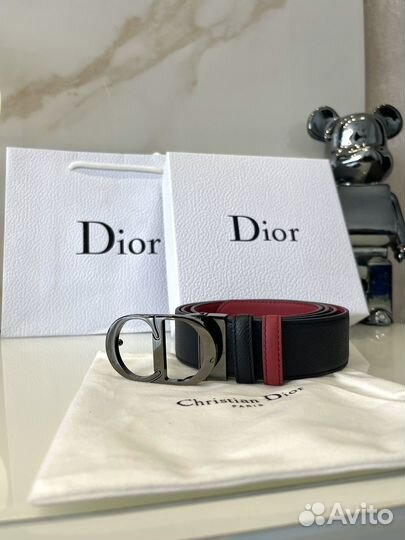 Мужской двусторонний кожаный ремень Dior