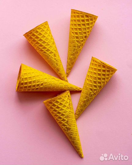 Вафельный рожок для мороженого 150 мм цветное ассо