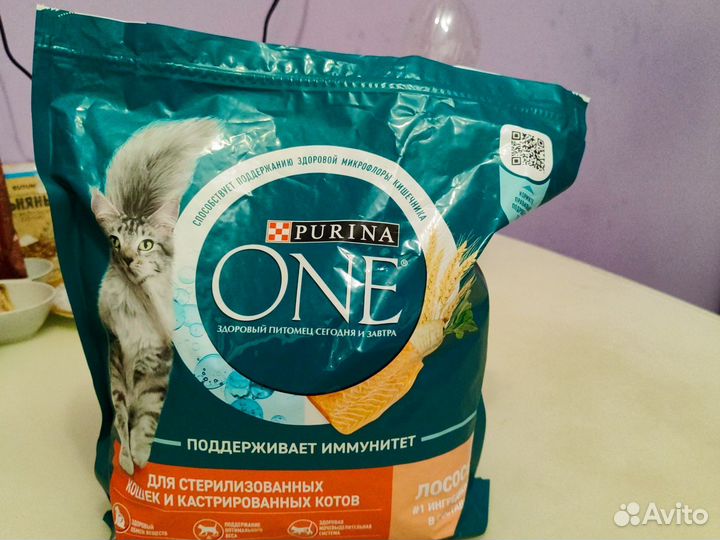 Корм для кошек purina one 1,5 кг лосось