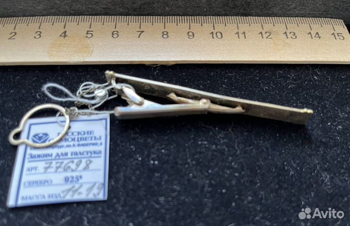 Зажим для галстука серебро новый