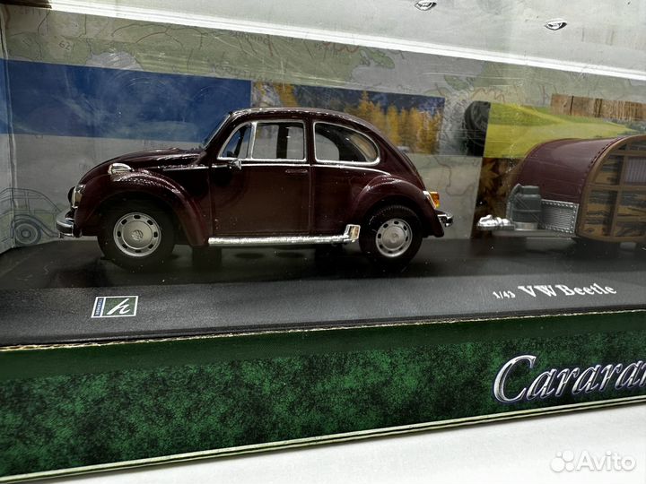 Модель 1/43 vw beetle прицеп