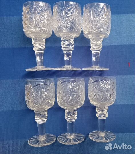 Винтажные хрустальные рюмки грань СССР 60е года