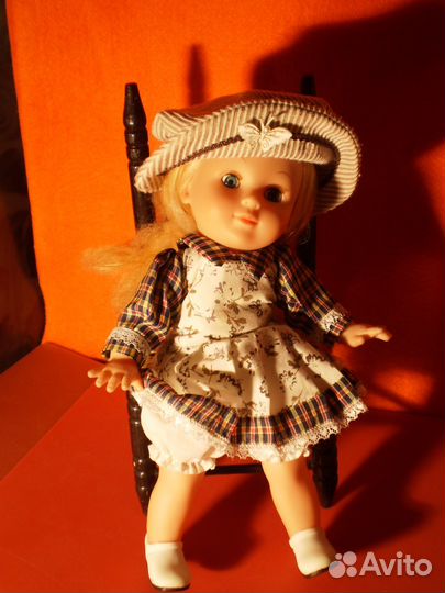 Кукла в шляпке, мягконабивная, 33 см