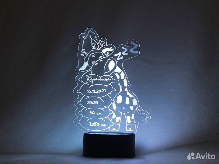 Детские метрики-светильник