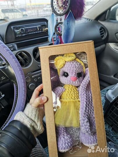 Вязанная игрушка зайка кролик заяц вязанна