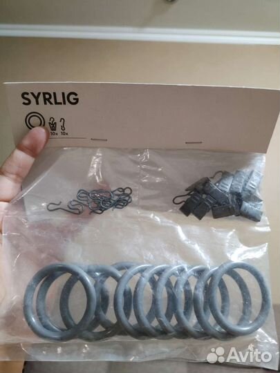 Крючки Икея сирлиг серые 10 шт