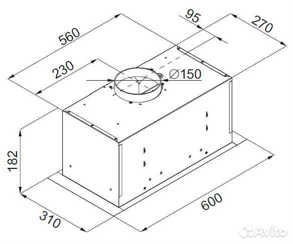 Встраиваемая вытяжка Monsher inga 60 B