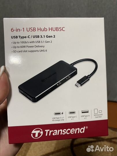 6-in-1 usb hub hub5c transcend