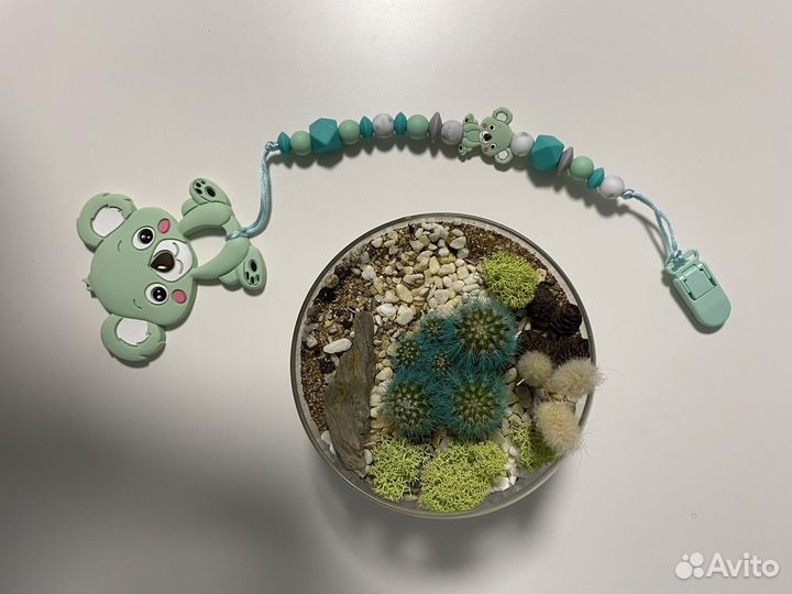 Силиконовый держатель для пустышки + грызунок