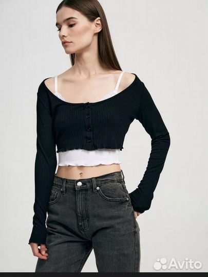 Укороченный лонгслив + топ