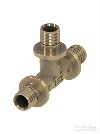 Tece 760511. Тройник 90* редукционный 20х20х16, латунь