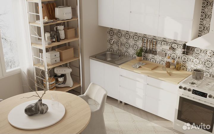 Кухонный гарнитур белый 2 метра