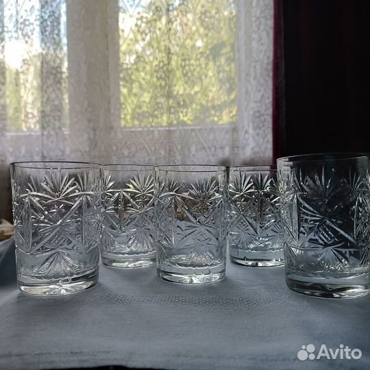 Стаканы, хрусталь, СССР, 5шт