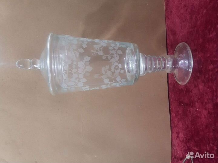 Кубок, ваза стекло старинное