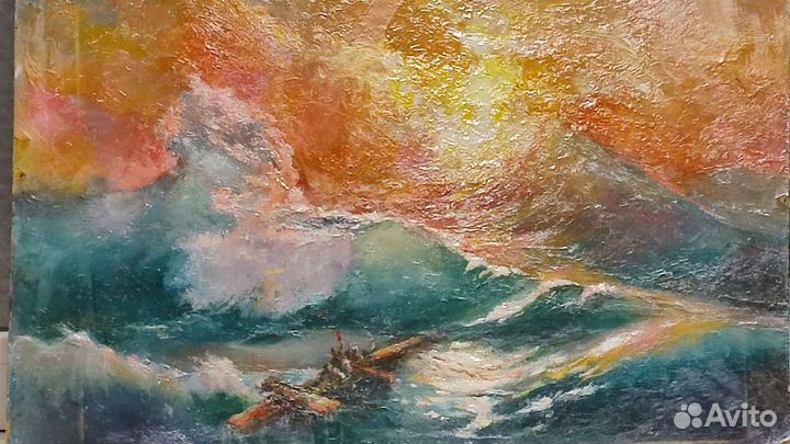 Картина маслом кораблекрушение