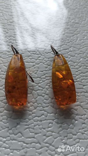 Серьги янтарь СССР