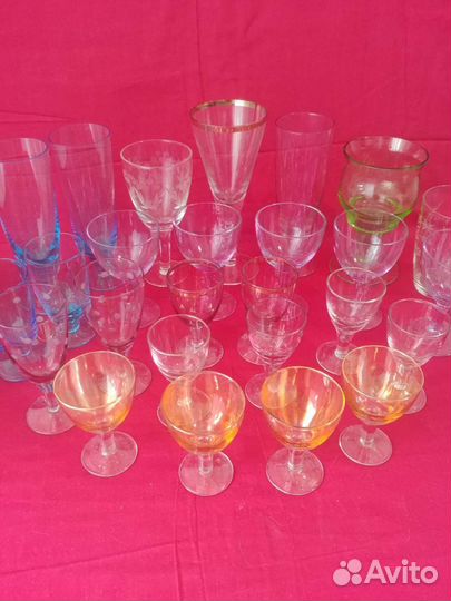 Рюмки, фужеры цветное стекло СССР
