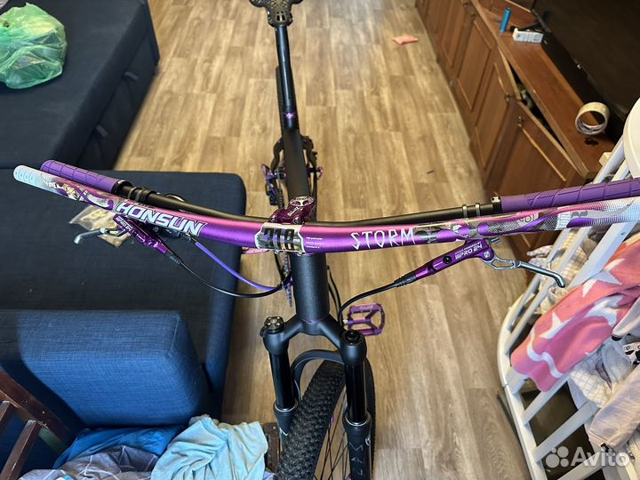 Кастомный мтб хардтейл 27,5 purple-black, новый