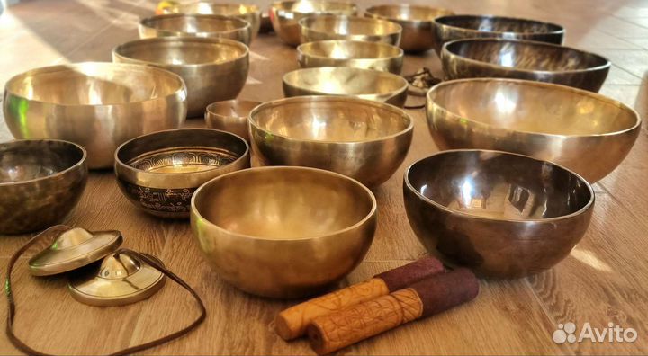 Поющие тибетские чаши, караталы, стики, колотушки