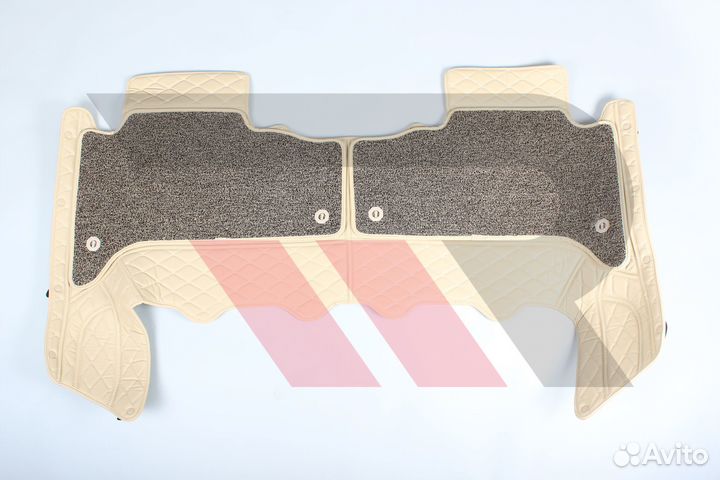 Ковры салона 3D Leхus LX470 LH Бежевые с золотой