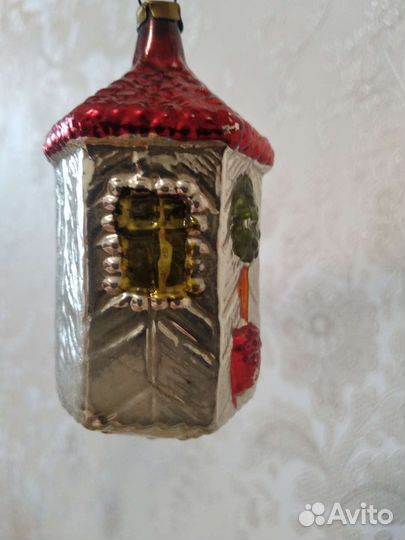 Ёлочная игрушка ГДР времён СССР дворец, домик
