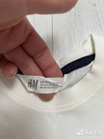 Футболки H&M 110/116 новые белые