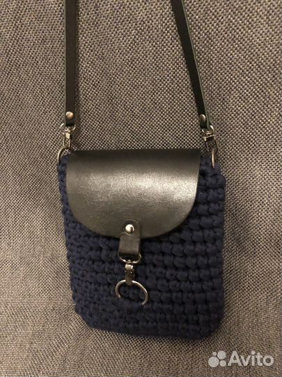 Сумка-мини, вязаная для телефона