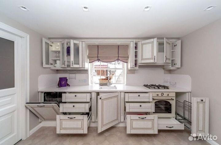 Прямая кухня с мдф фасадами