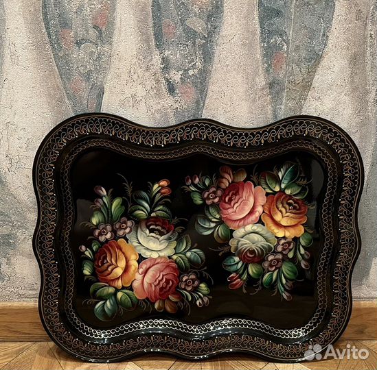 Подносы Жостово СССР ручная роспись Леонтьева