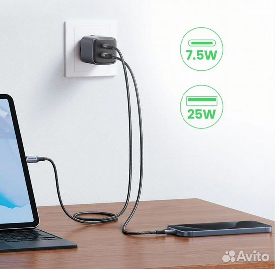 Сетевое зарядное устройство Ugreen Nexode GaN 35W