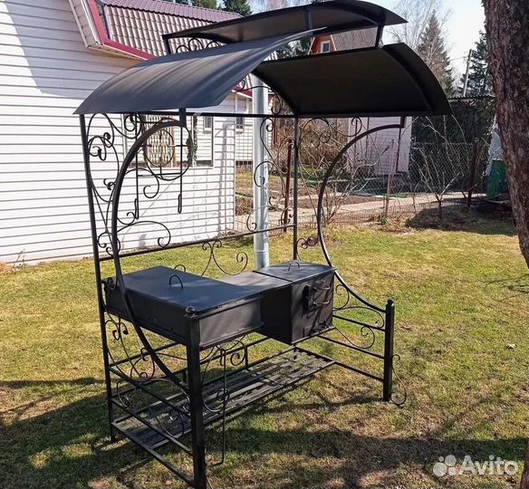 Мангал с печью под казан