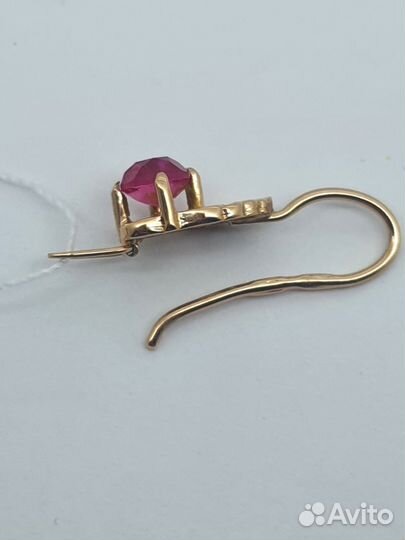 Серьги 583 пробы с корундами