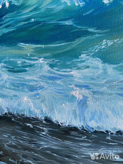 Картина маслом бушующее море. Картина волна