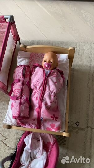 Кукла беби Борн, одежда, кровать, люлька, манеж