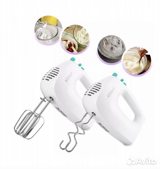 Миксер кт-3071-3 (бело-бирюзовый)