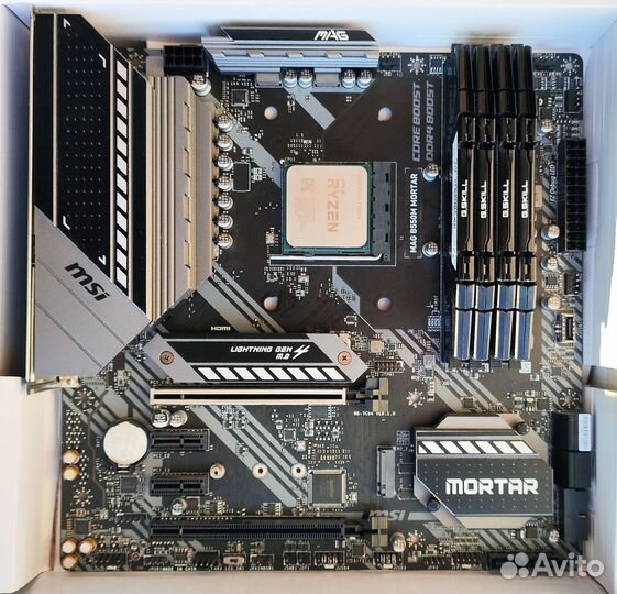 Материнка MSI B550M + проц Ryzen 5600х + озу 32 гб