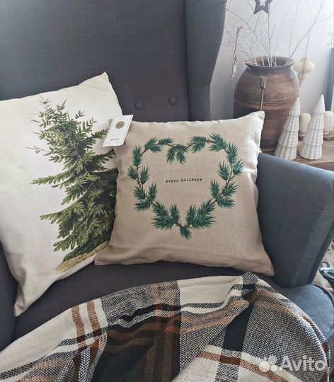 Чехол на подушку hm home наволочка zara home елка