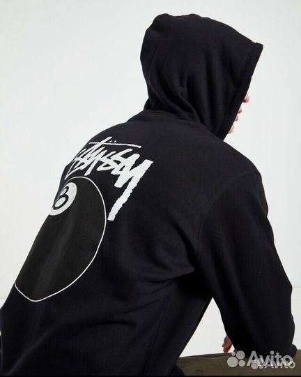 Stussy 8 ball zip hoodie black (L/XL)