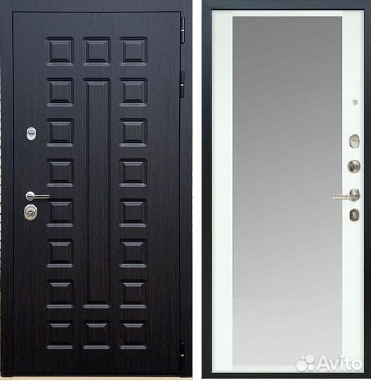 Дверь с зеркалом Сенатор Сталь 2мм арс-5