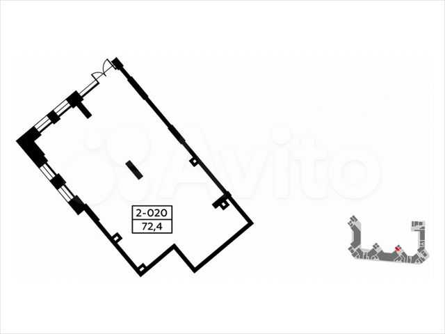Аренда, торговое помещение площадью 73.1 кв.м