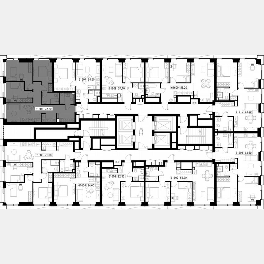 3-к. квартира, 72,2 м², 16/48 эт.